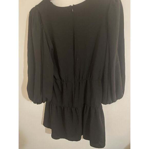 Cece Black Dress Puff Sleeves Short Size S - Picture 5 of 7